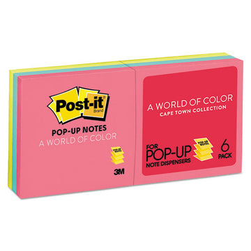 Post-it® Dispenser Notes Original Pop-up Refill, 3 X 3, Poptimistic Collection Colors, 100 Notes-pad, 6 Pads-pack freeshipping - TVN Wholesale